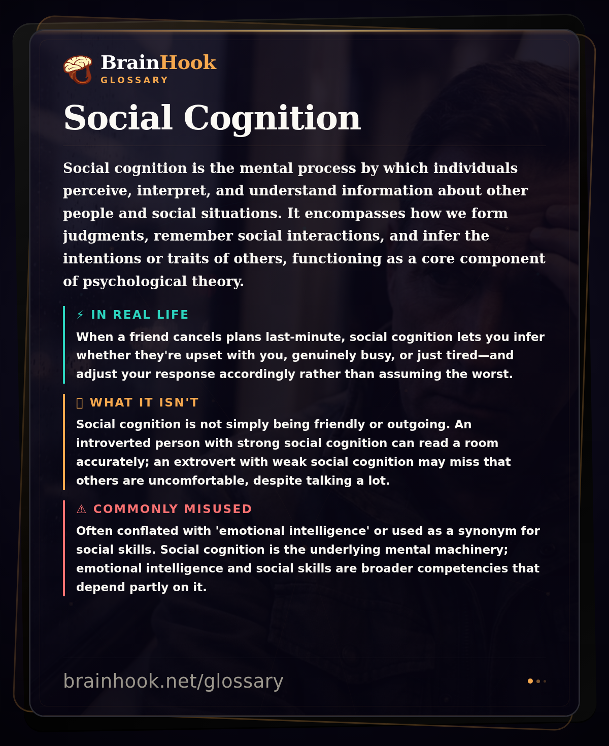 Social Cognition — BrainHook Glossary card