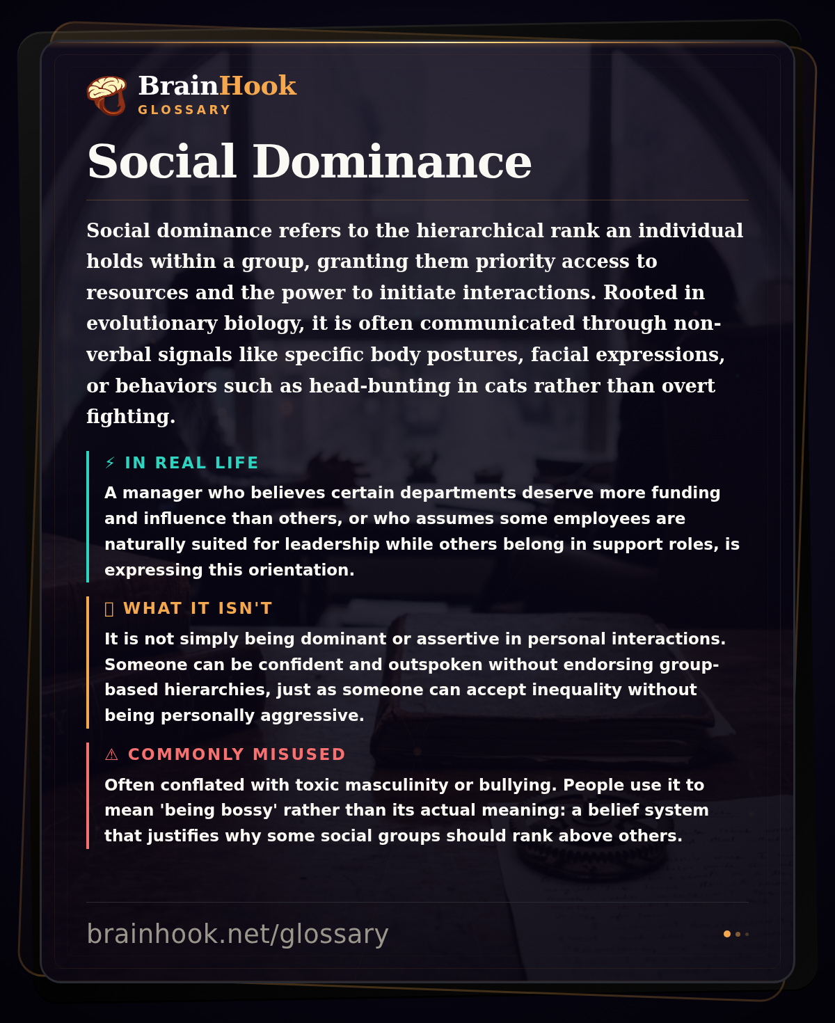 Social Dominance — BrainHook Glossary card
