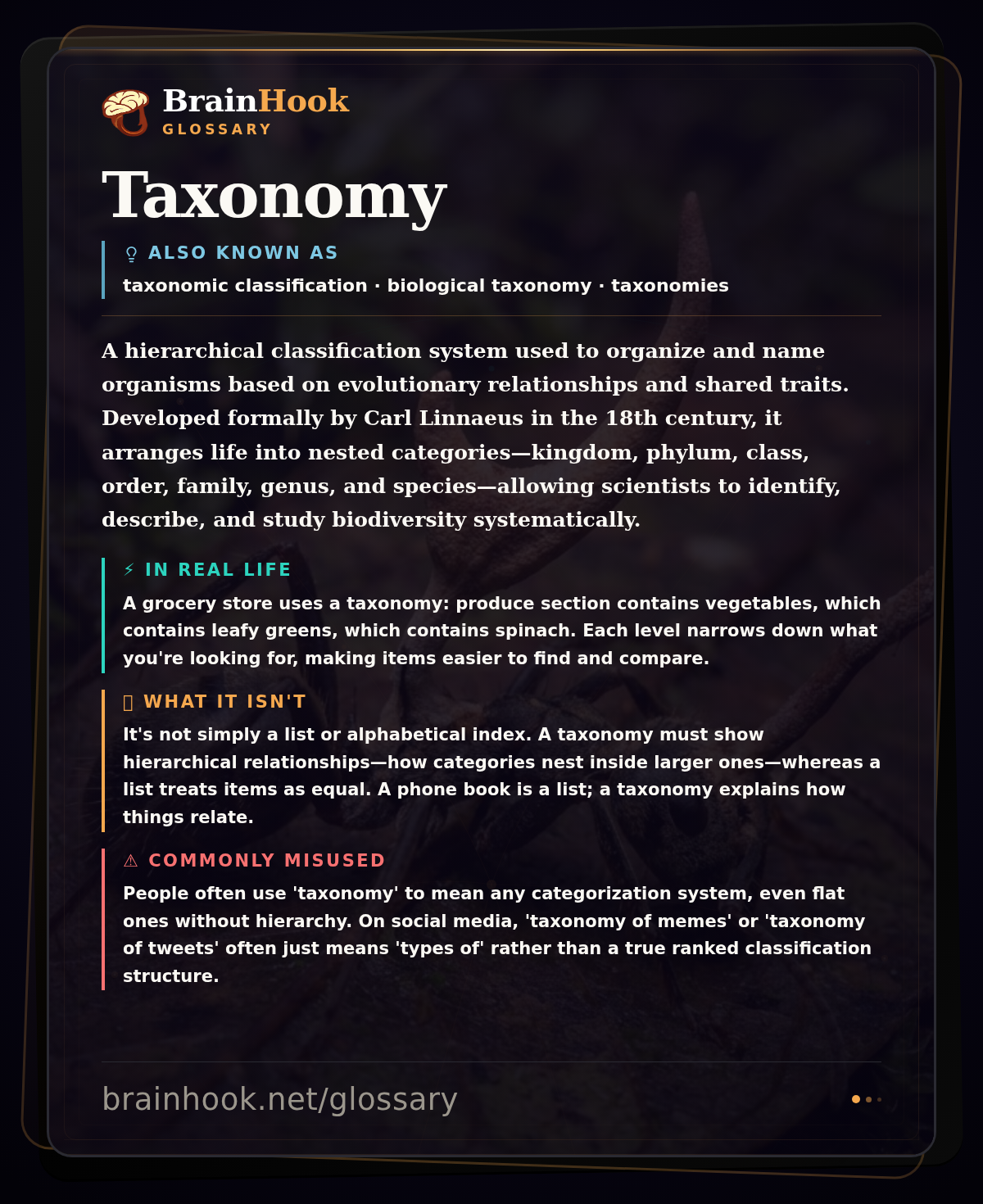 Taxonomy — BrainHook Glossary card