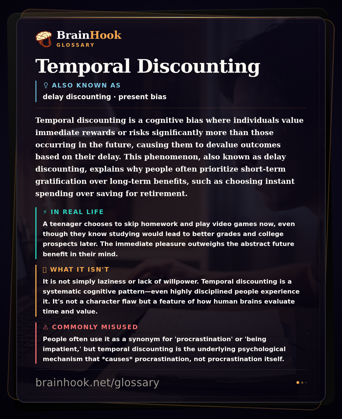 Temporal Discounting — BrainHook Glossary card