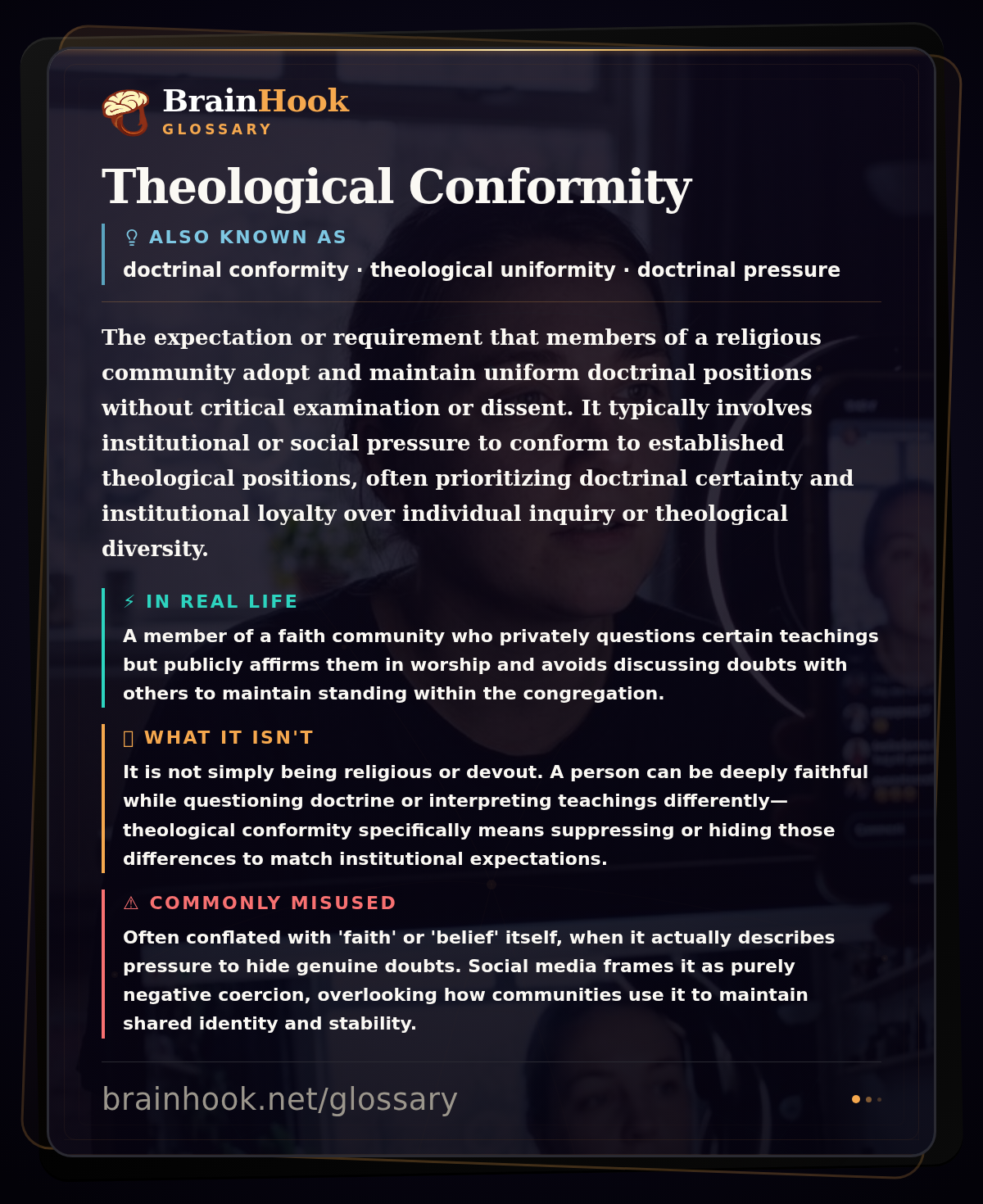 Theological Conformity — BrainHook Glossary card