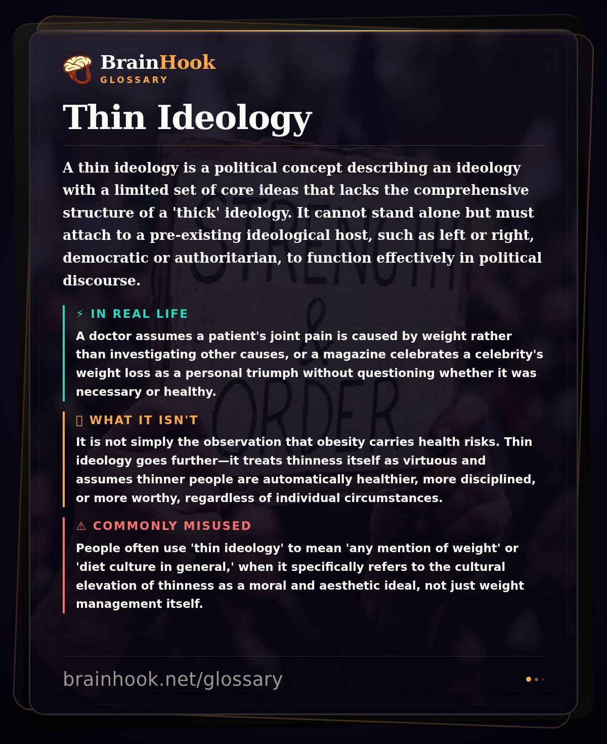 Thin Ideology — BrainHook Glossary card