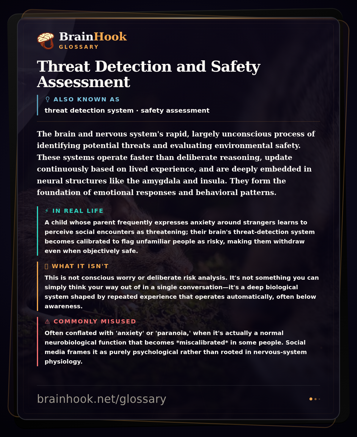 Threat Detection and Safety Assessment — BrainHook Glossary card