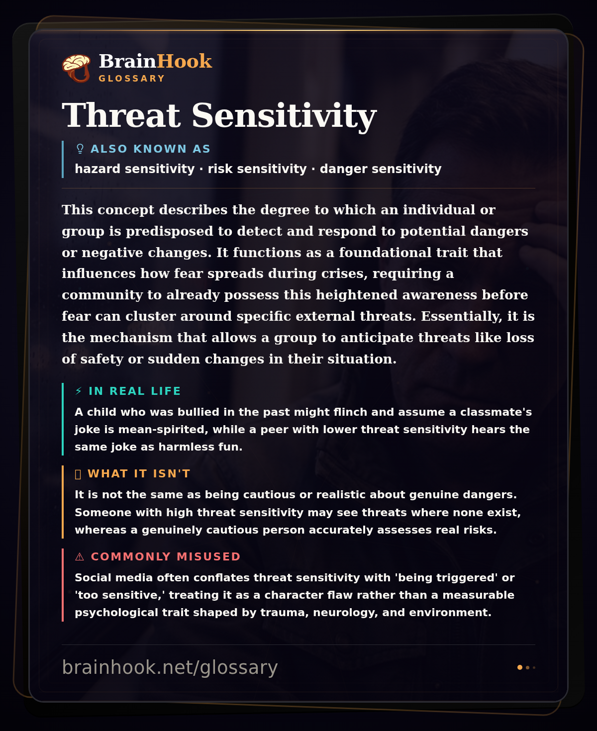Threat Sensitivity — BrainHook Glossary card