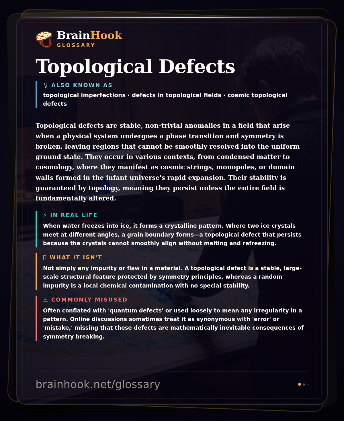 Topological Defects — BrainHook Glossary card