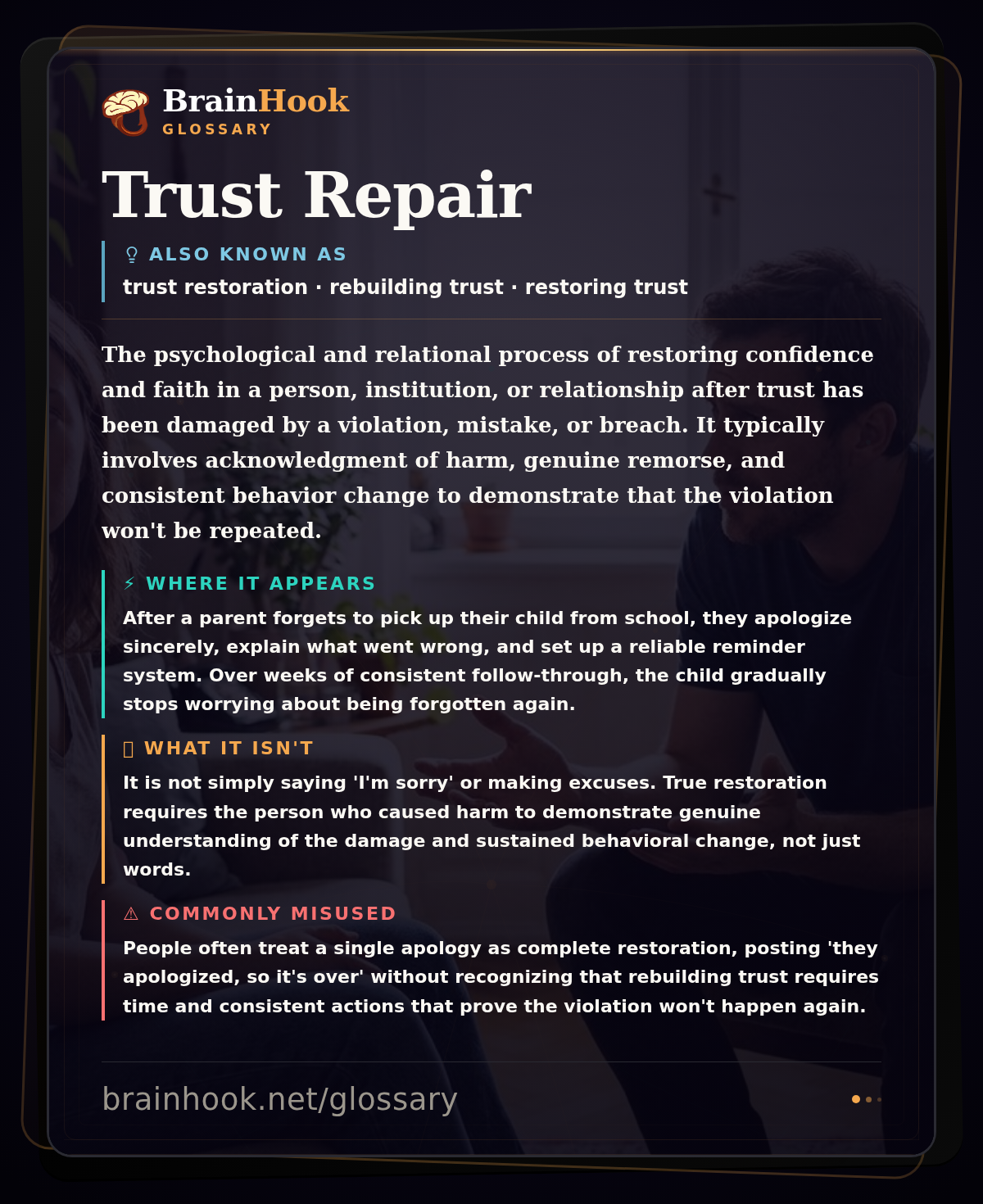Trust Repair — BrainHook Glossary card