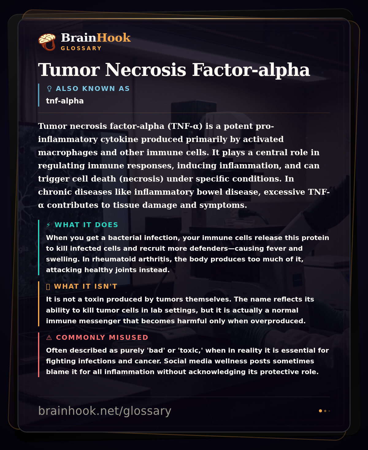 Tumor Necrosis Factor-alpha — BrainHook Glossary card