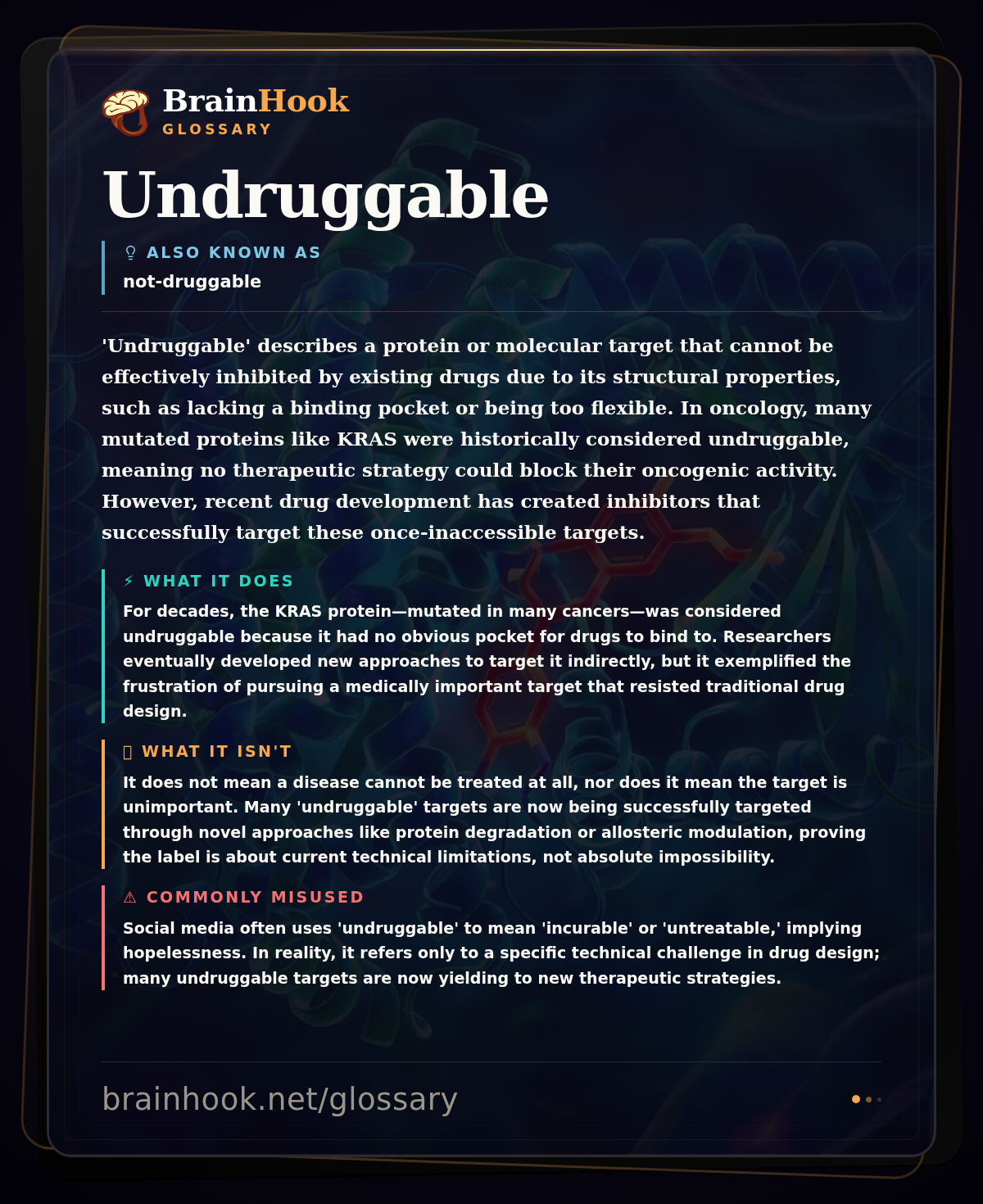 Undruggable — BrainHook Glossary card