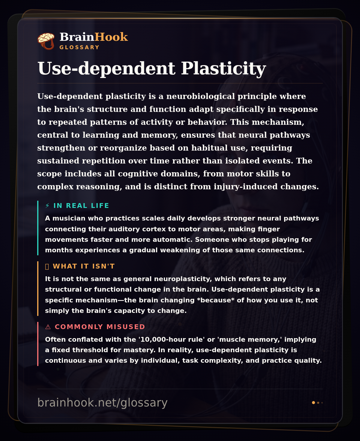 Use-dependent Plasticity — BrainHook Glossary card