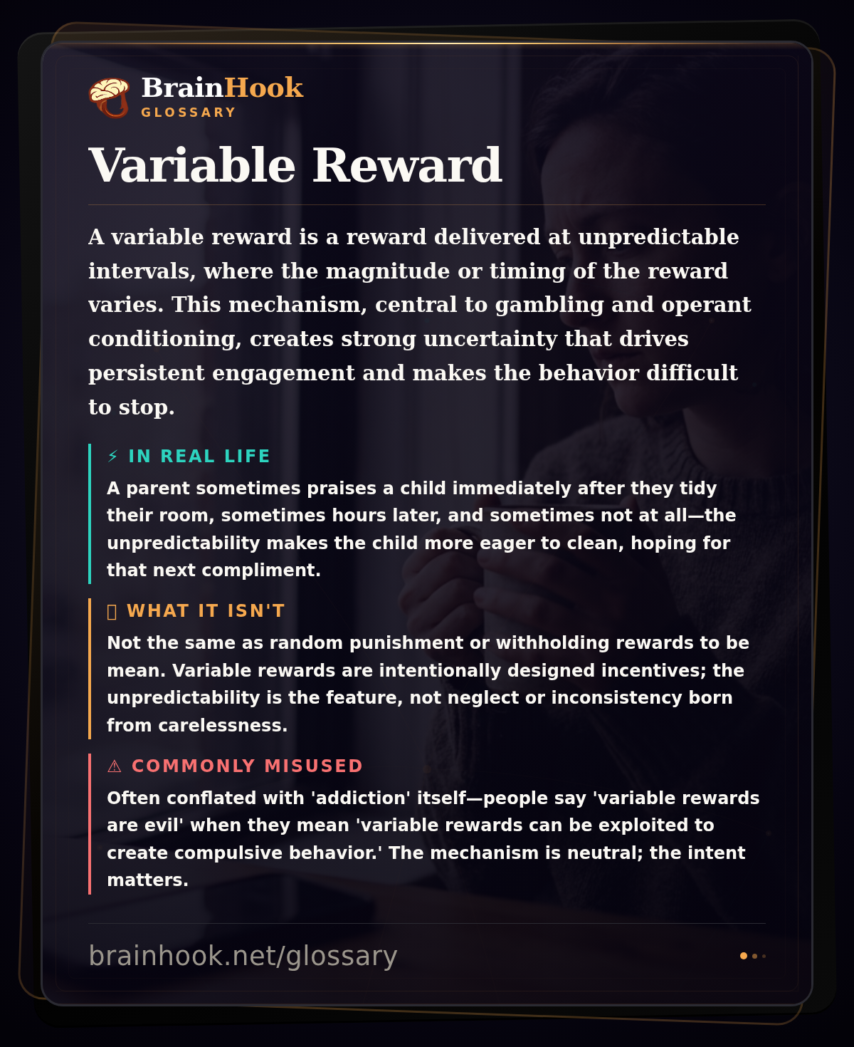 Variable Reward — BrainHook Glossary card
