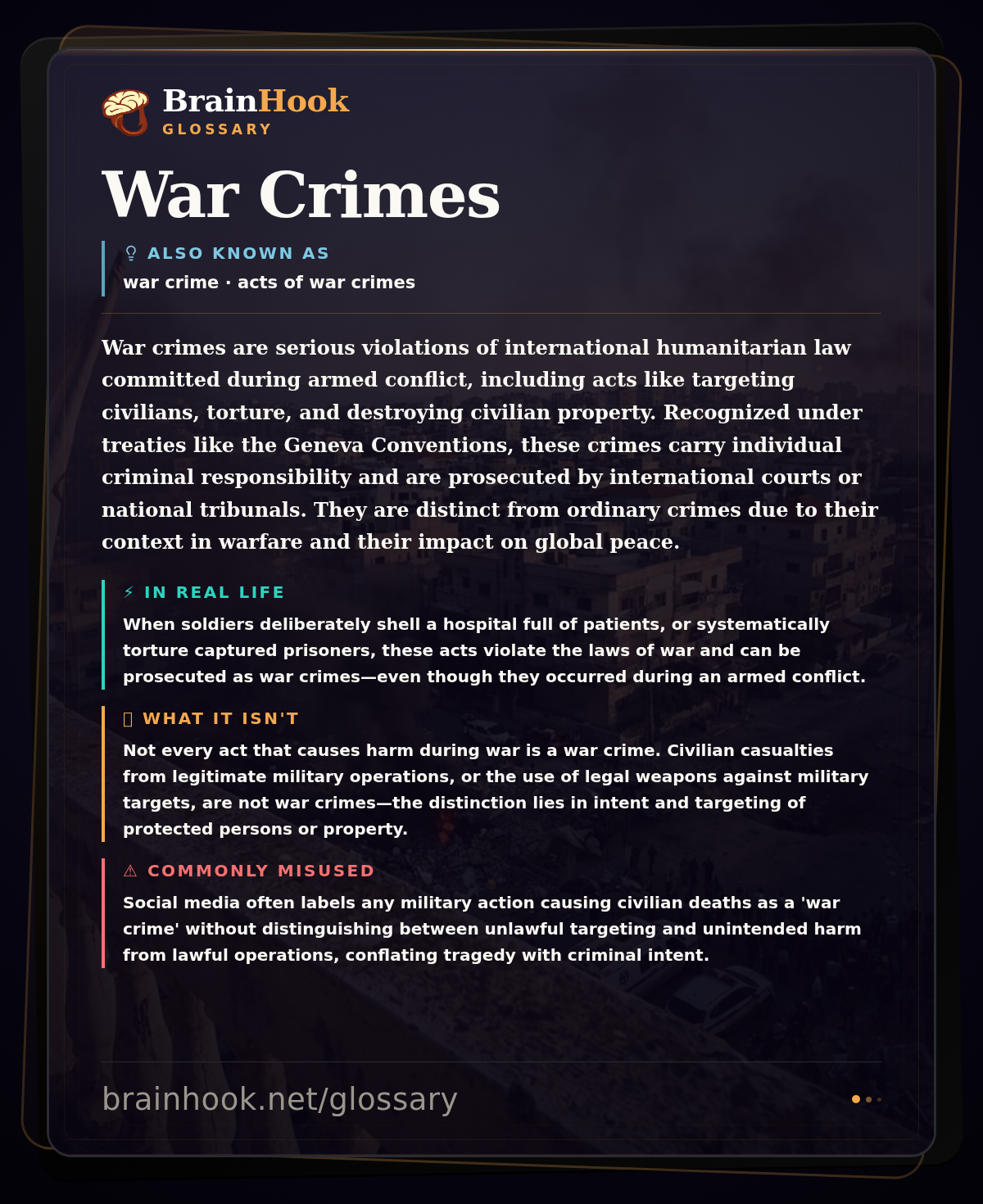 War Crimes — BrainHook Glossary card
