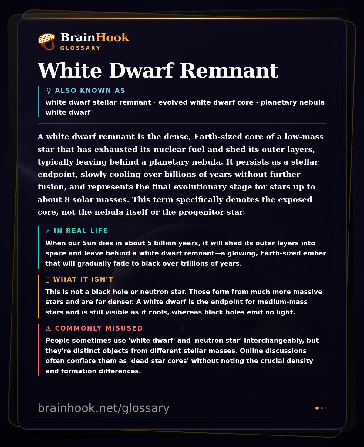 White Dwarf Remnant — BrainHook Glossary card